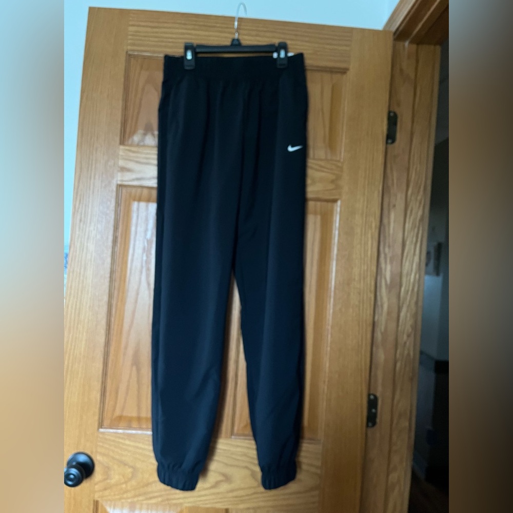 Nike Black Slim Fit Track Pants with White Tag